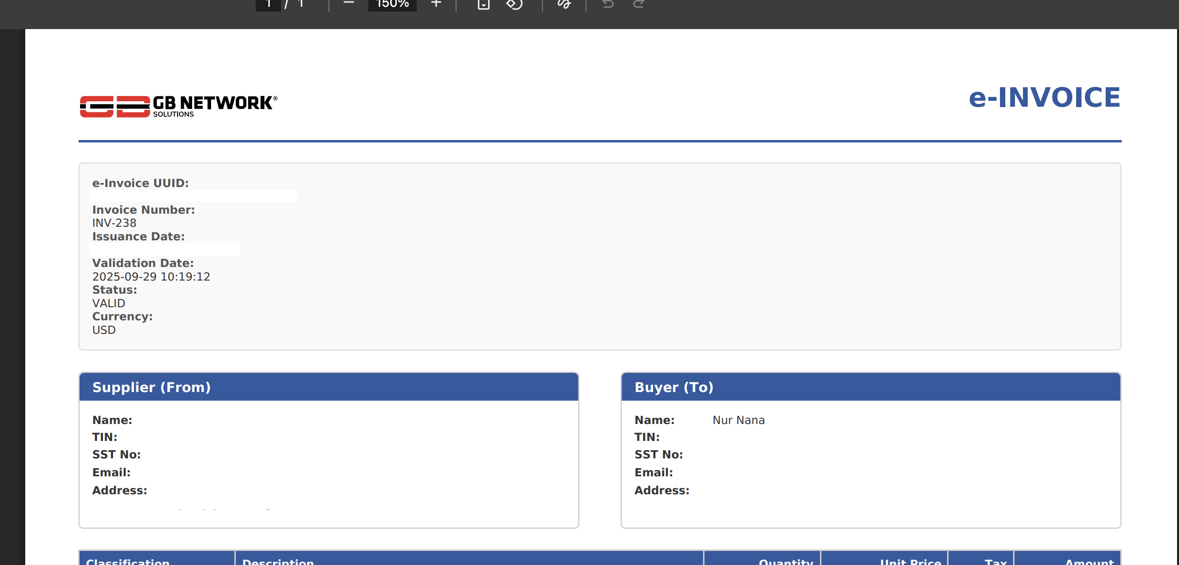 LHDN-Compliant PDF Generation
